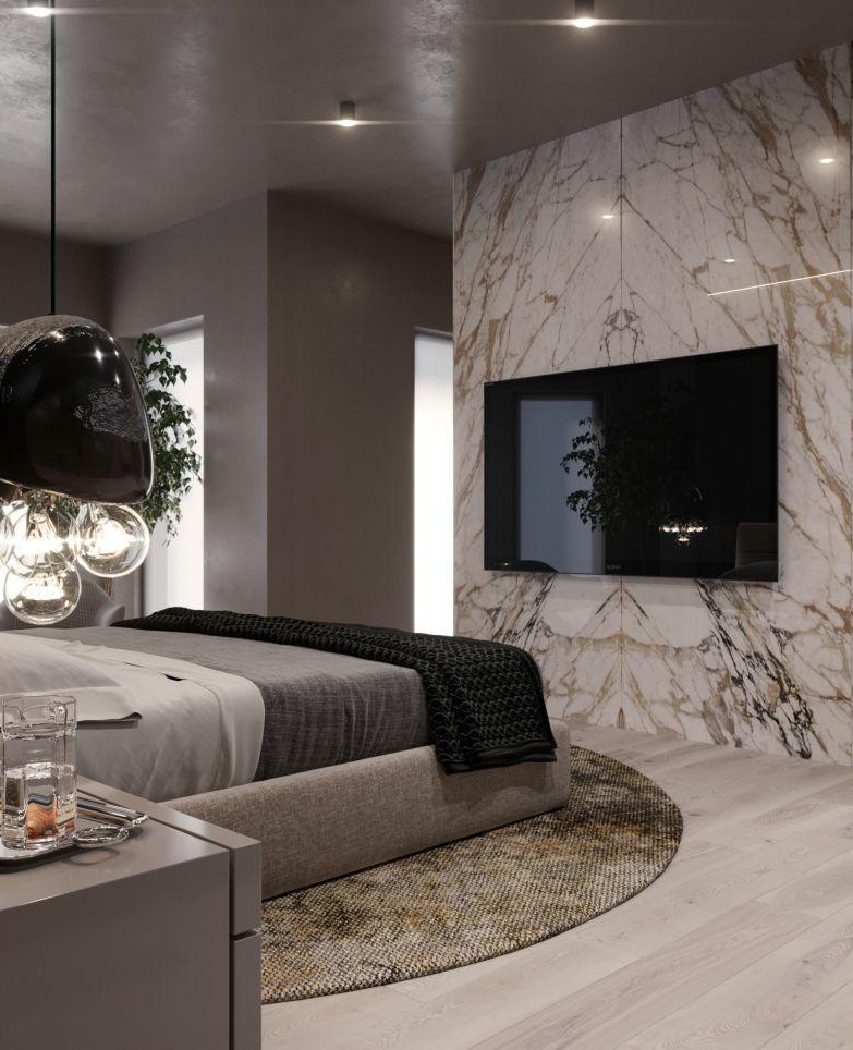 BROWN EYES 棕木+灰 绿植环绕住宅空间  Sergey Makhno Architects-14