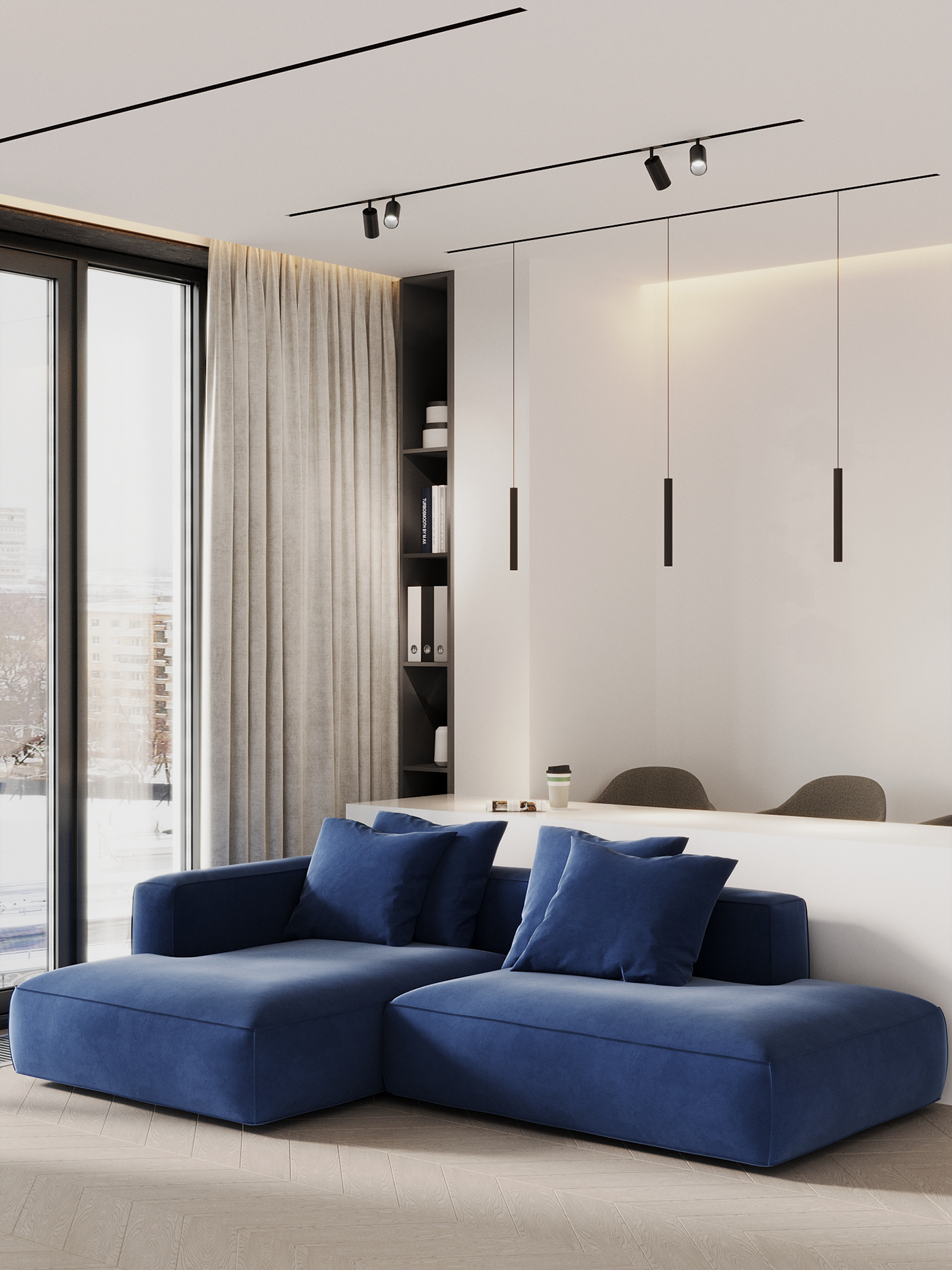 现代白色系 小户型空间-11