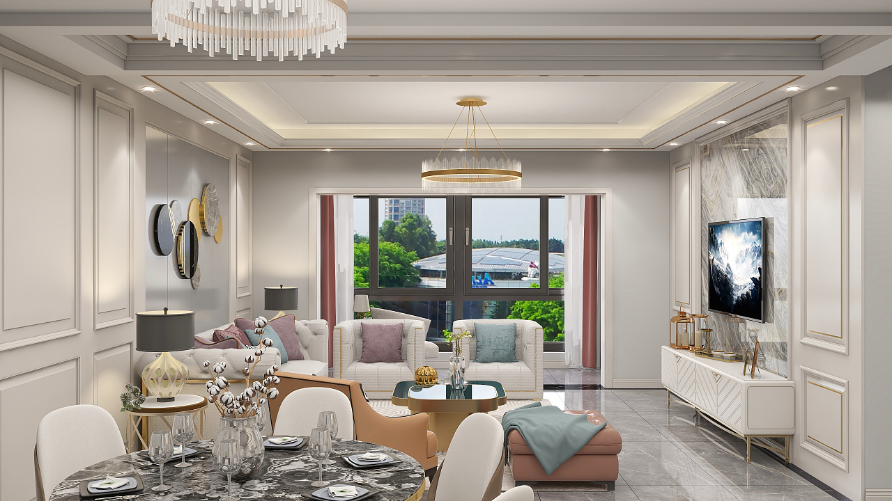 法式轻奢平层设计-18