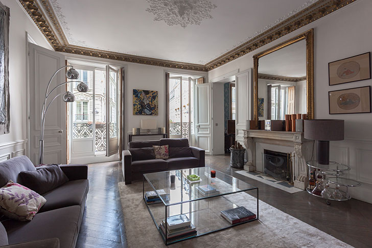 巴黎风情公寓 | 画饰与大胆色彩的完美融合-4