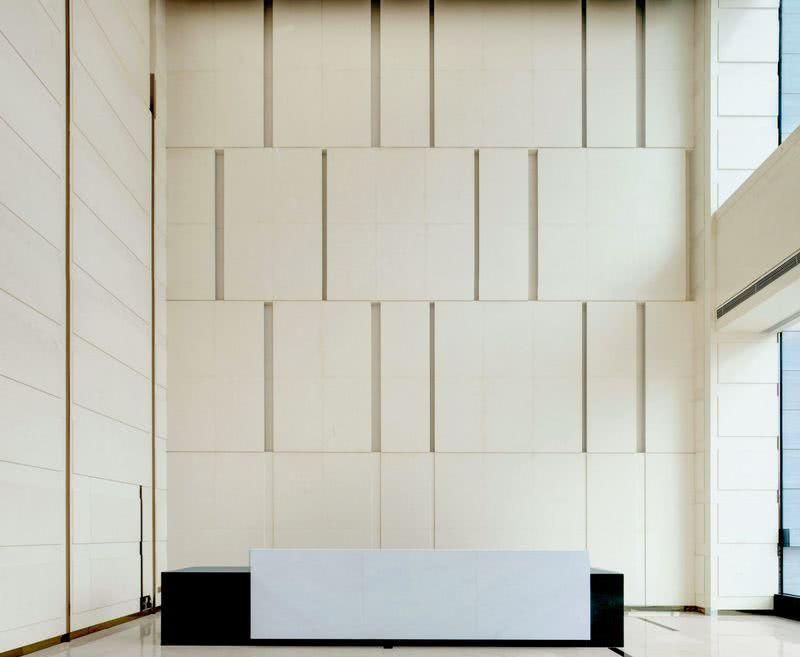 铜锣湾广场甲级办公楼大堂——简约现代，通透挺拔，玫瑰金点睛-12