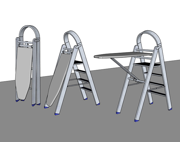多功能家具1（带熨衣桌的折叠楼梯）丨巴西丨巴西PUCRS大学设计专业师生-7