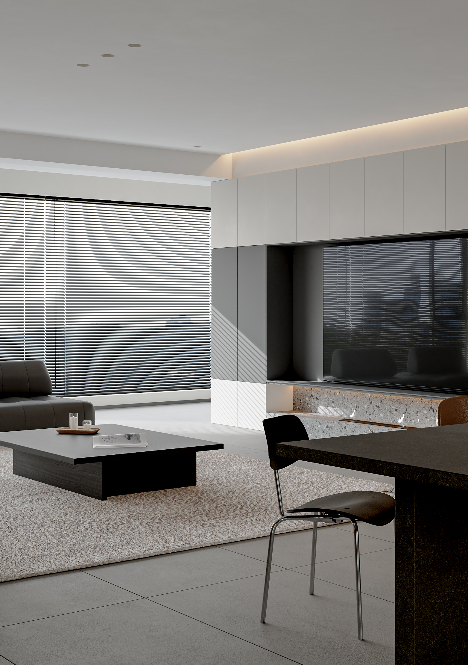 现代意式极简客餐厅 主人房丨近期表现-1