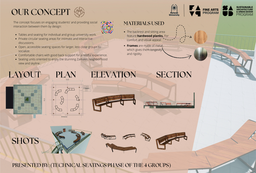 (Zelal) Shade Structure and Seating Units 1:1 Scale-7