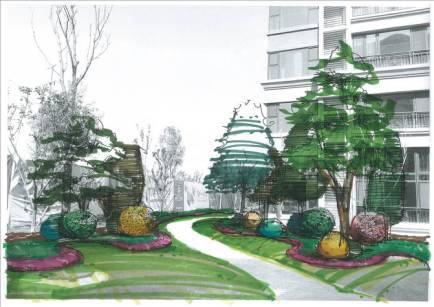 绿化设计中的地被放线手法与植物配置-103