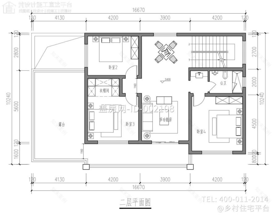 【设计师案例】土建参考造价36万,面宽16.6m×进深9.4m河南周口二层欧式别墅-24