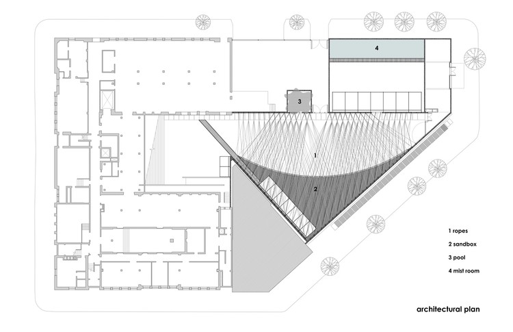 临时编织庭院·纽约 PS1 的彩色绳索云-17