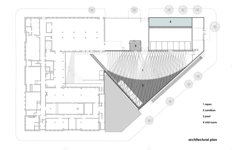 临时编织庭院·纽约 PS1 的彩色绳索云-17