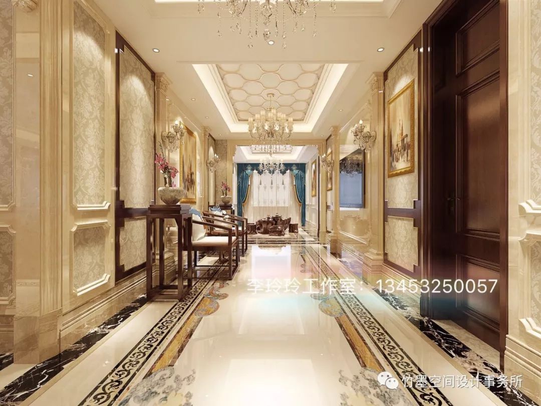 欧式浪漫融入中式韵律,350m²大平层设计-11