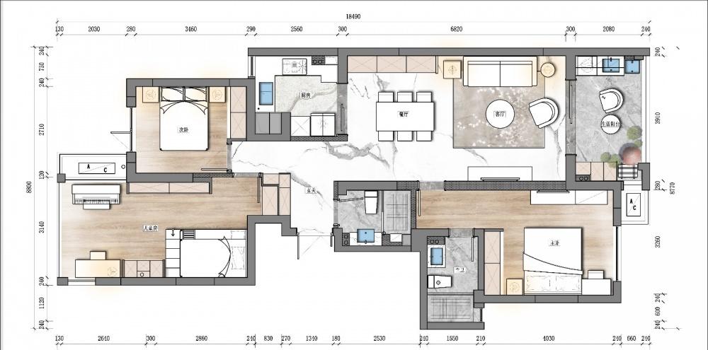 上北设计 | 打造精致空间，黑色不锈钢与香槟金的经典搭配-35