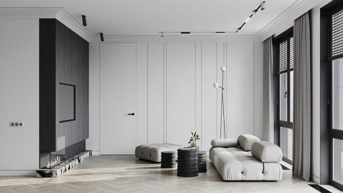 简约白与橙色结合的现代家装-3