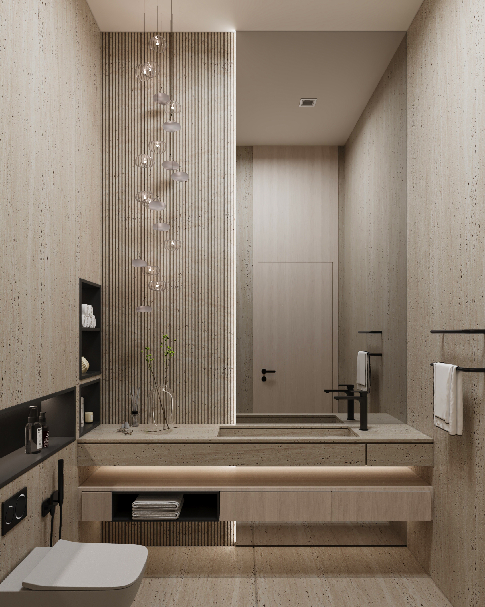 科威特别墅接待及洗漱区设计丨Menna Sobhy-12