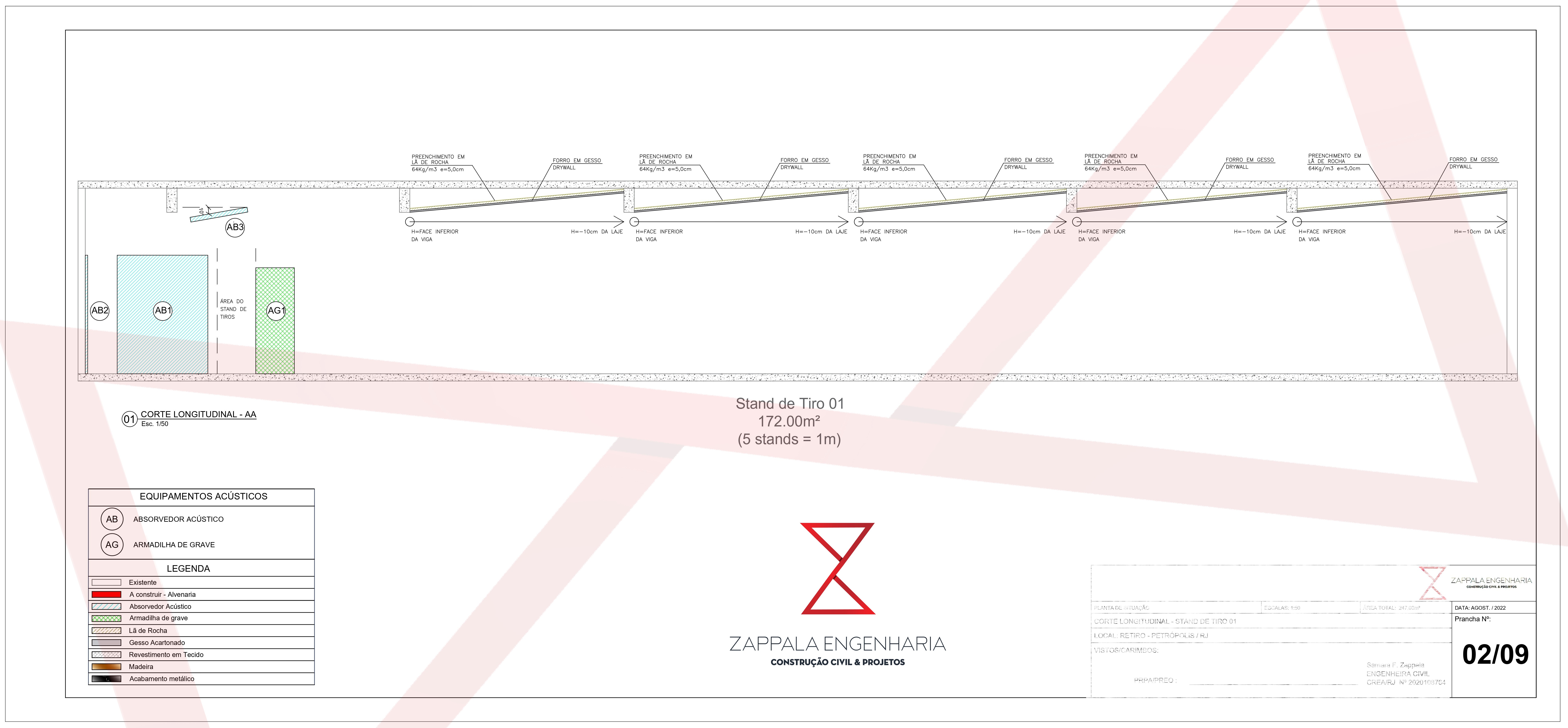 Projeto de tratamento acustico Clube de Tiros-2