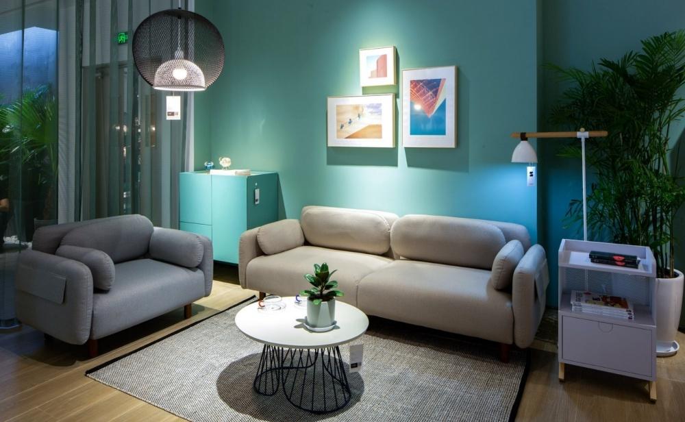 实体店家居设计灵感 | 清亮薄荷绿客厅-15