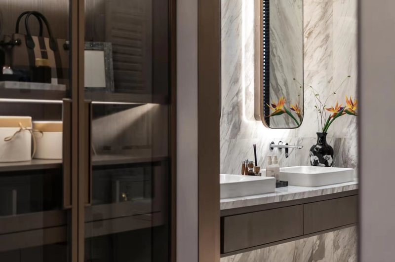 上善若水 | 鸿坤理想城上叠样板间的赖特式有机设计-47