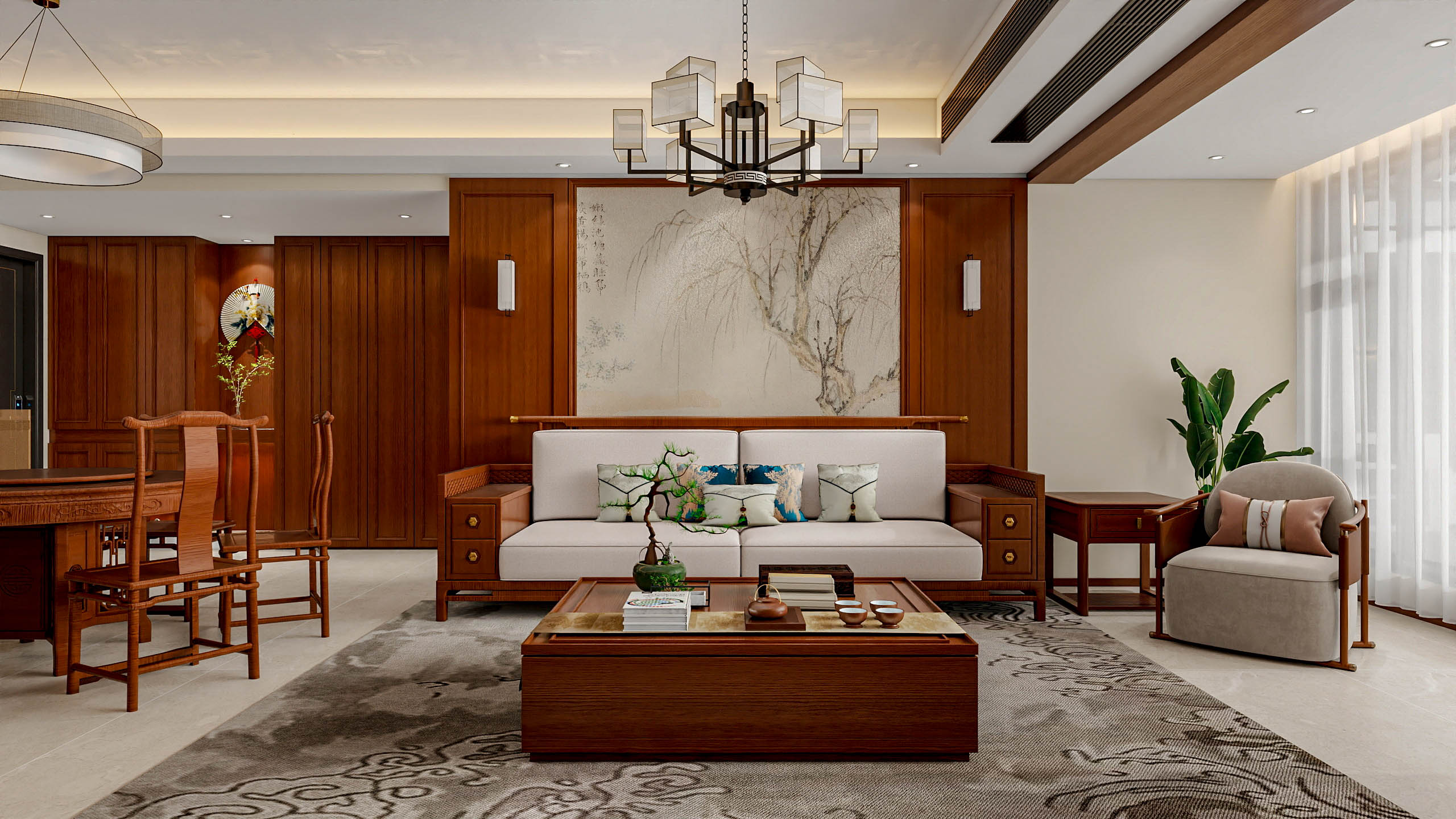 四川成都成都合院（376平方底跃简约中式三居室）-0