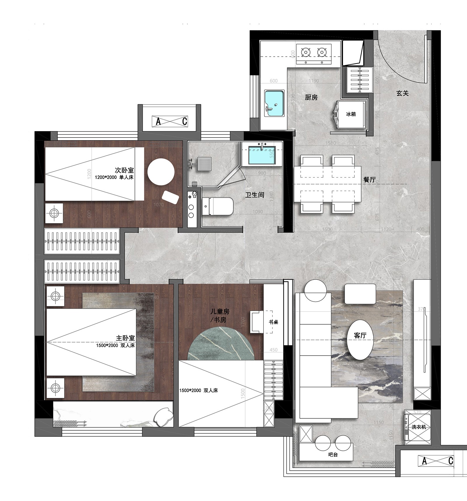 芜湖黄金时代 90 户型样板间丨中国芜湖丨石间设计-47