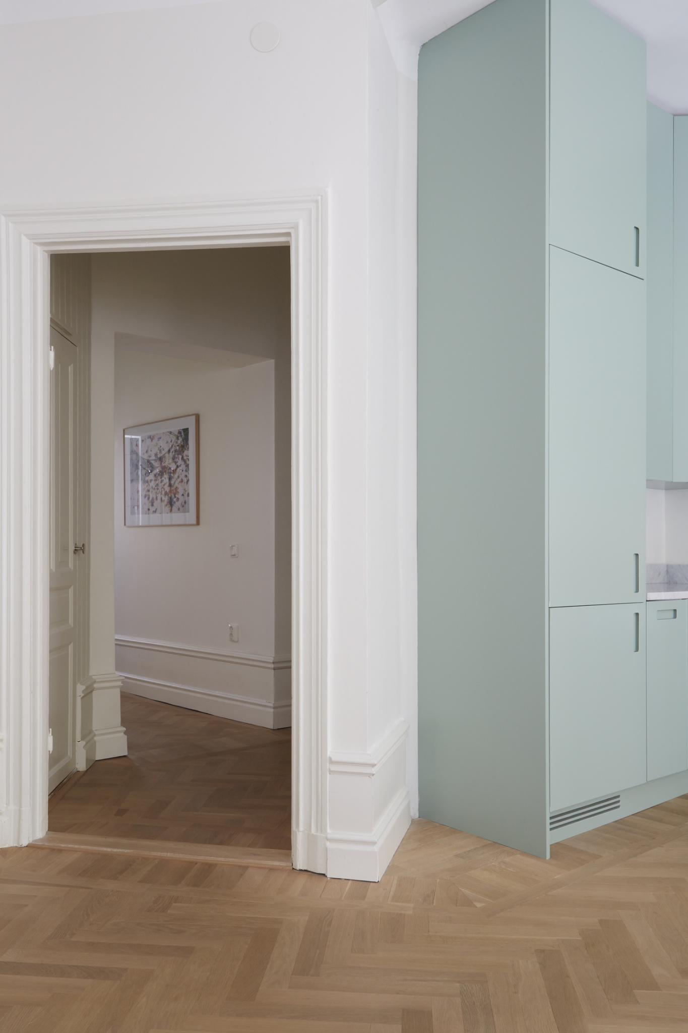 现代薄荷绿大理石台面厨房丨瑞典斯德哥尔摩-23