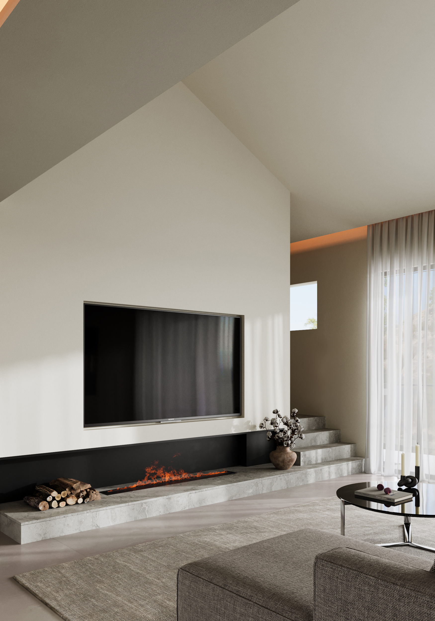 简约复式空间效果图-3