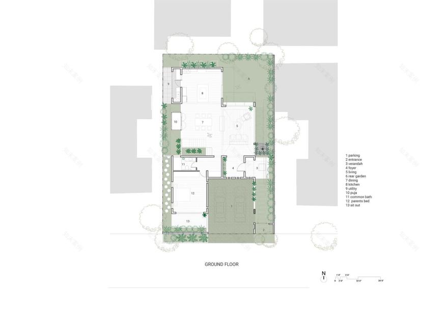 绿之屋别墅设计(绿色之家)丨印度班加罗尔丨戈者设计-19