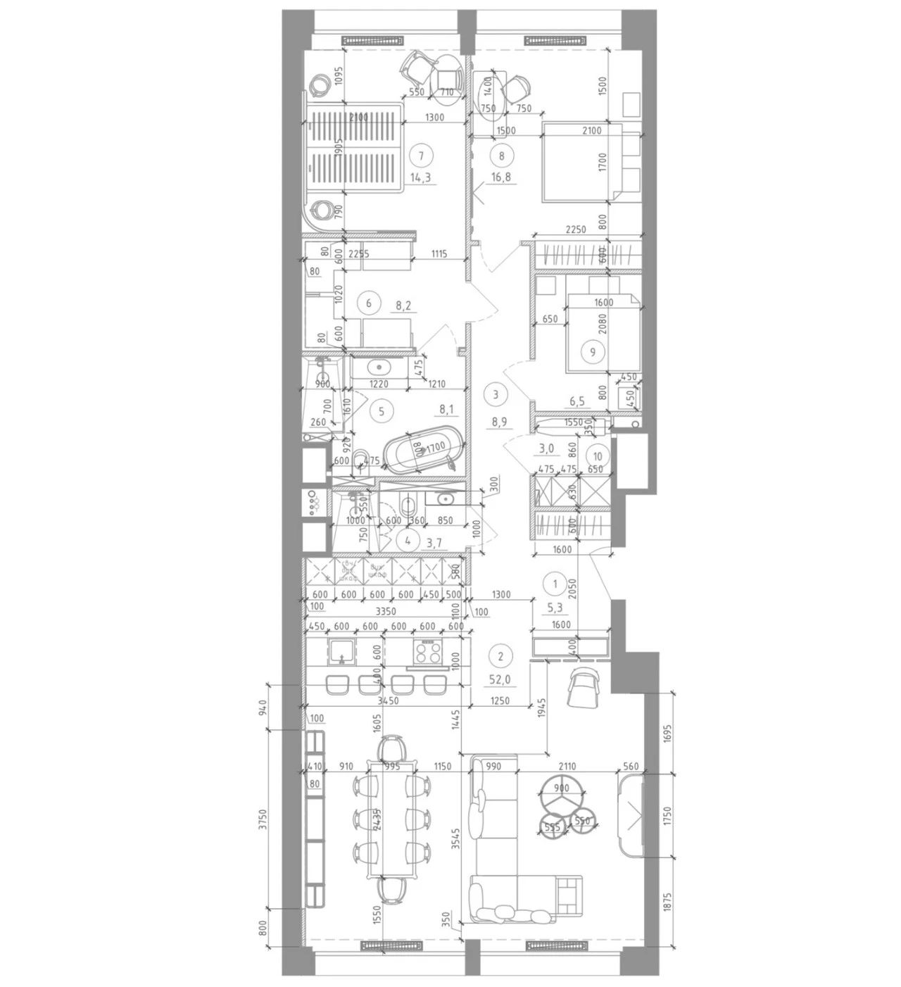 父女俩的 130㎡公寓设计丨Anastasia Senko-42