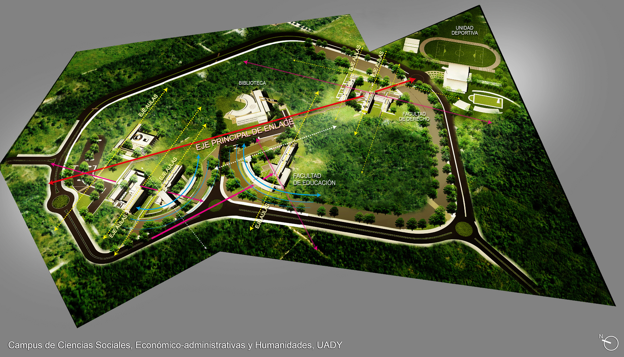 墨西哥尤卡坦自治大学教育建筑——绿色校园中的曲线魅力-8