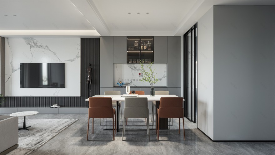 郑州复式现代无主灯设计案例丨中国郑州丨川古云筑空间设计-8