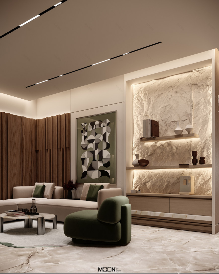 此处desgin可能拼写错误,正确的应该是design,Hall design可翻译为大厅设计 丨Moon Studio-12