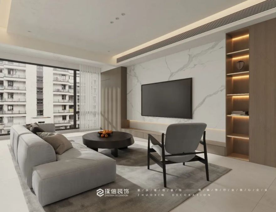 首创禧瑞山河 124㎡现代极简三室设计丨中国重庆丨陈晓亚-21