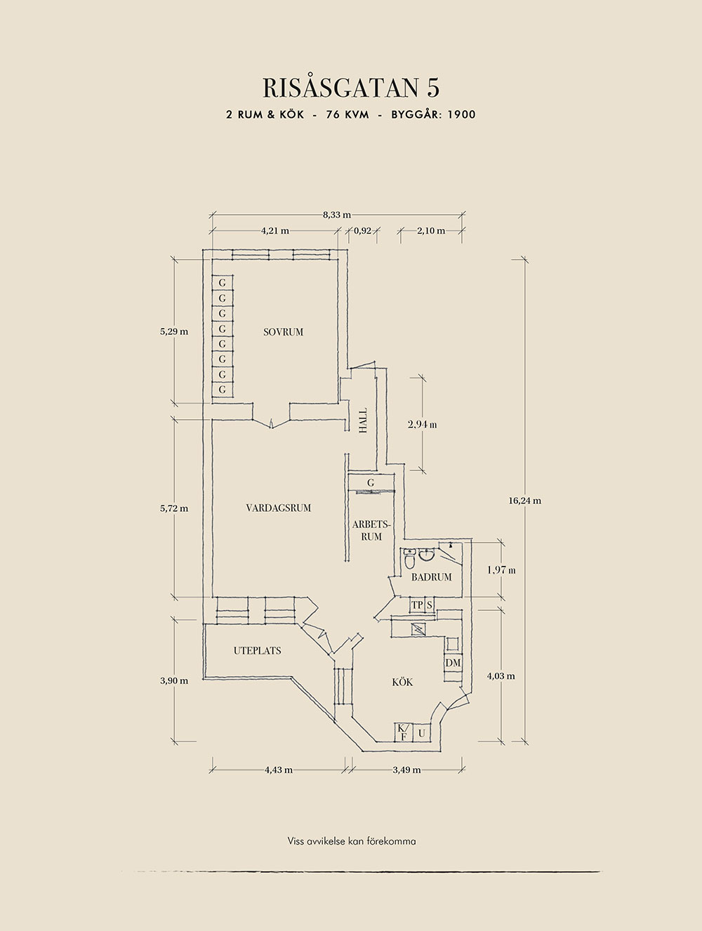 瑞典 76 平米公寓的温暖秋日内饰设计-27