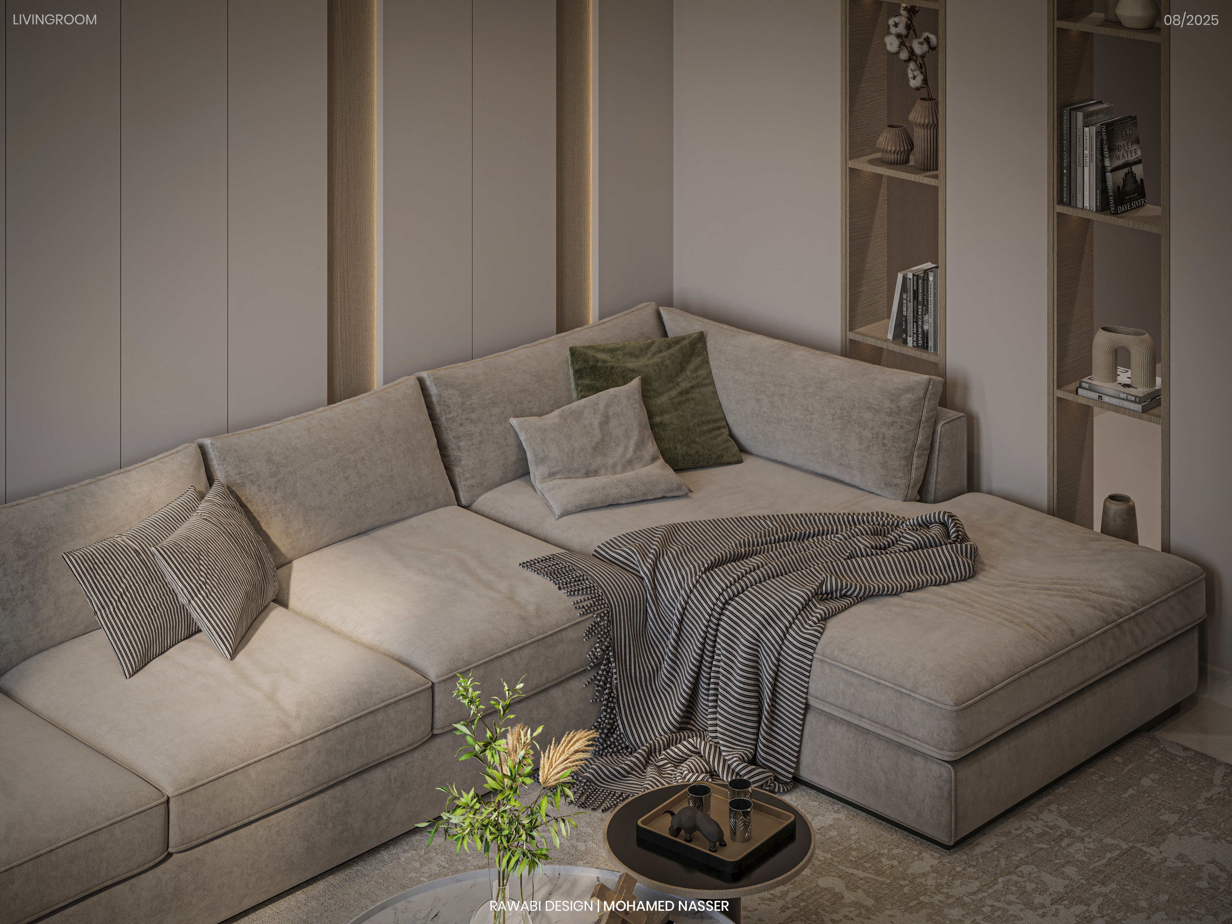 Modern Minimalist Livingroom & Kitchen-16