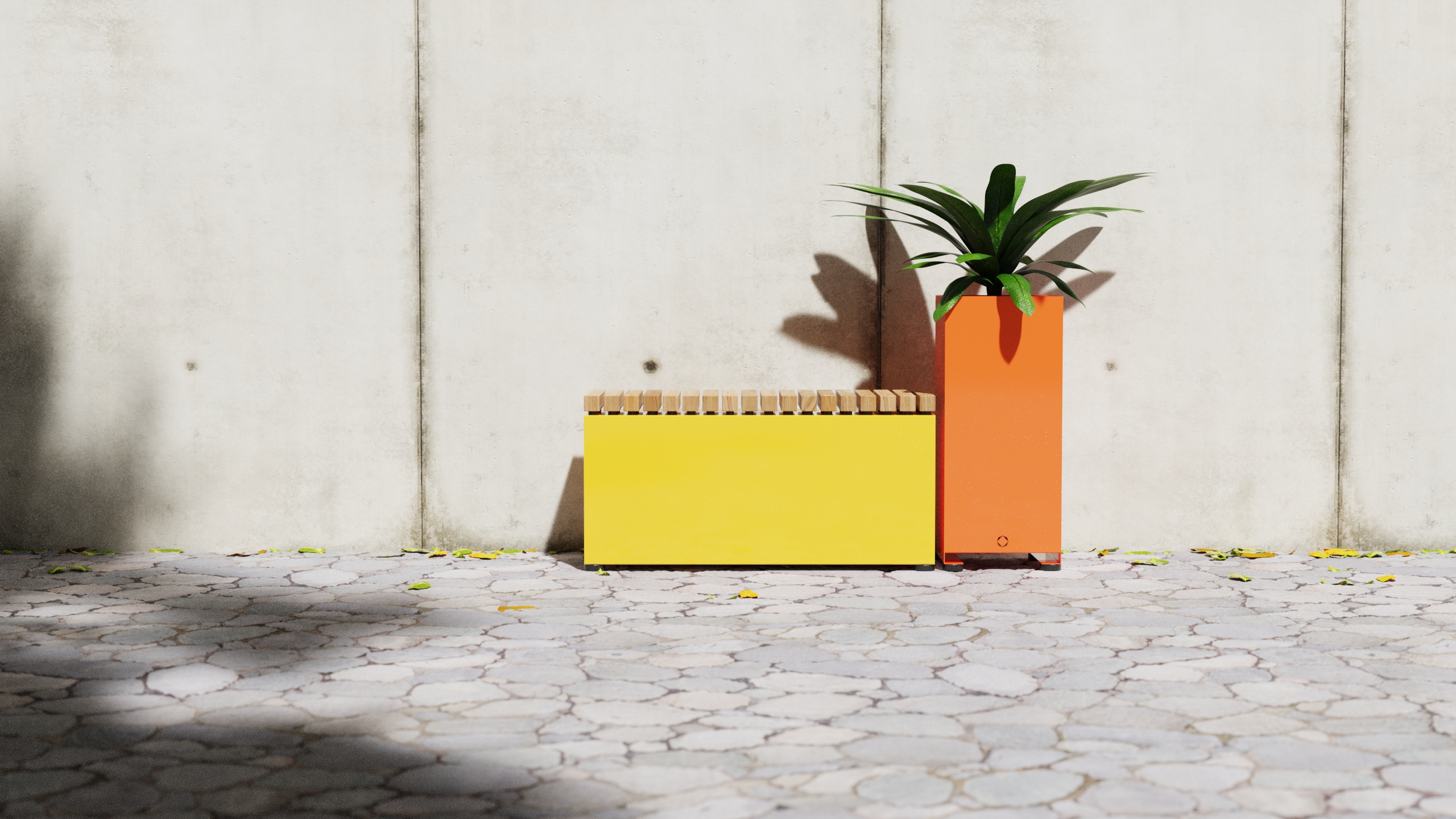 BROK 户外长椅和花盆-4