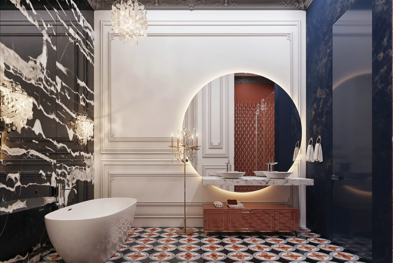 莫斯科高级灰橙色空间设计-44