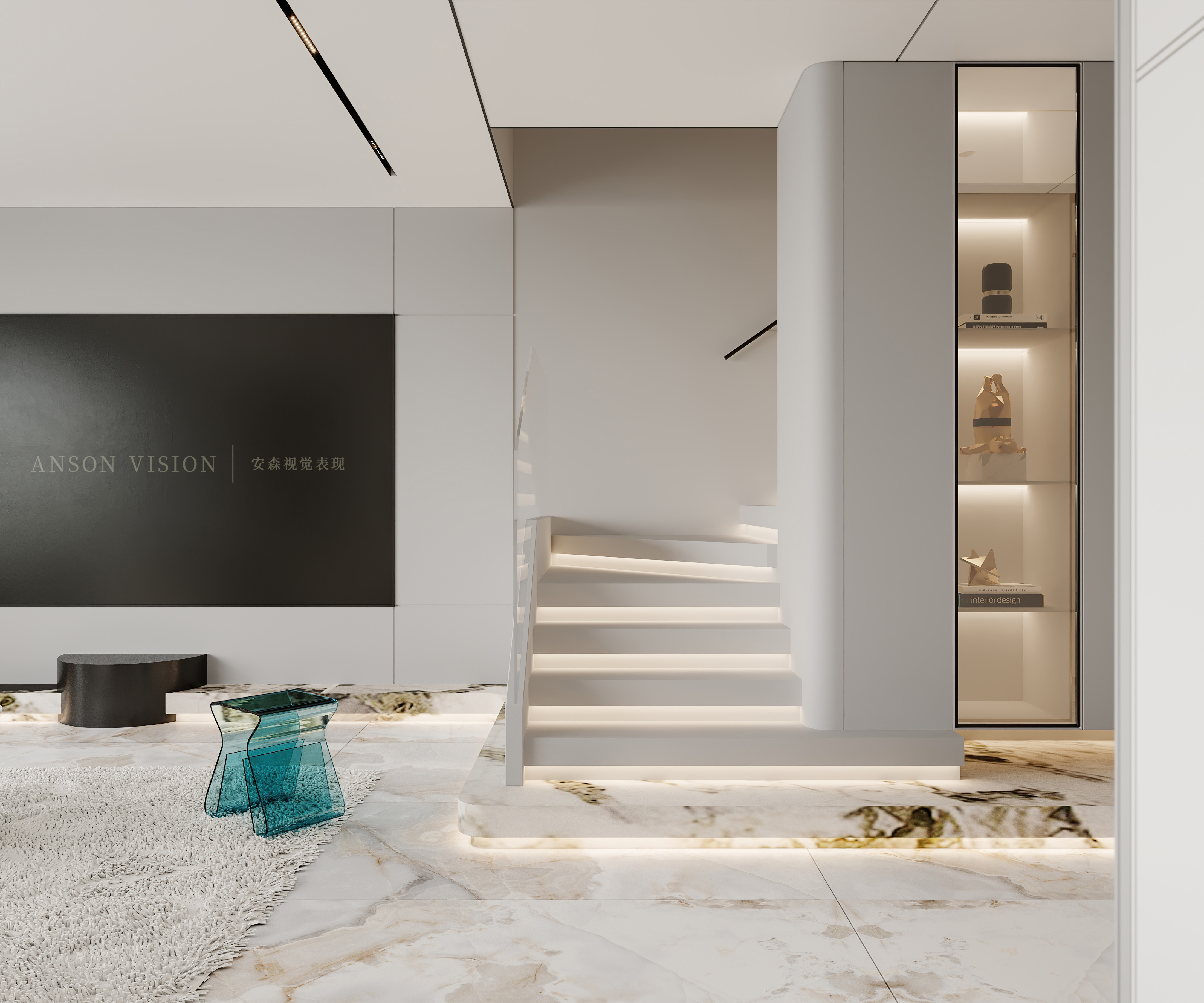 黑暗风现代客餐厅卧室设计案例丨Ansonvision·蒙头睡-13