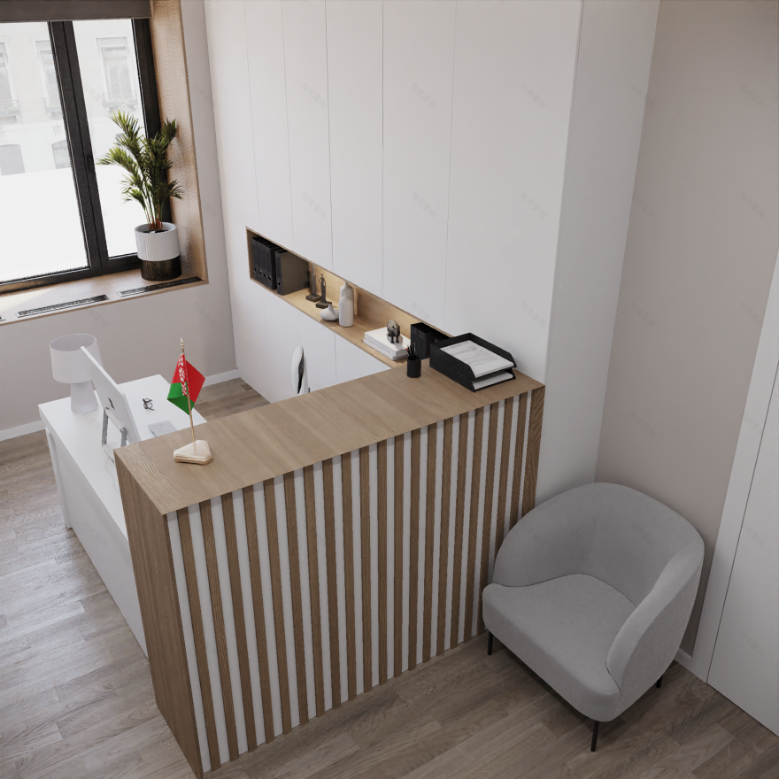 政府机构设计项目(办公室空间室内设计与3D可视化)-36