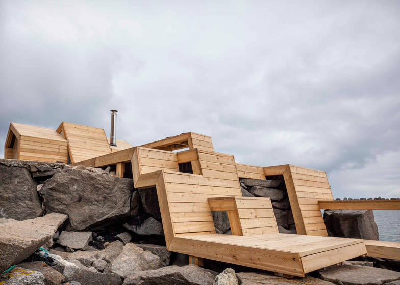 褶皱起伏的贝壳桑拿房丨日本丨隈研吾建筑事务所-138