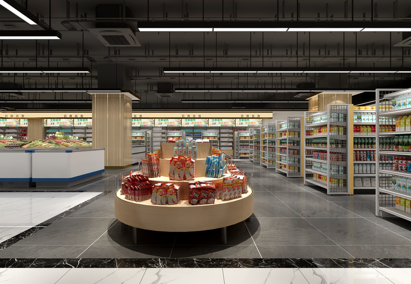 轻奢风鸵鸟鲜生超市，明亮洁净的购物空间-10