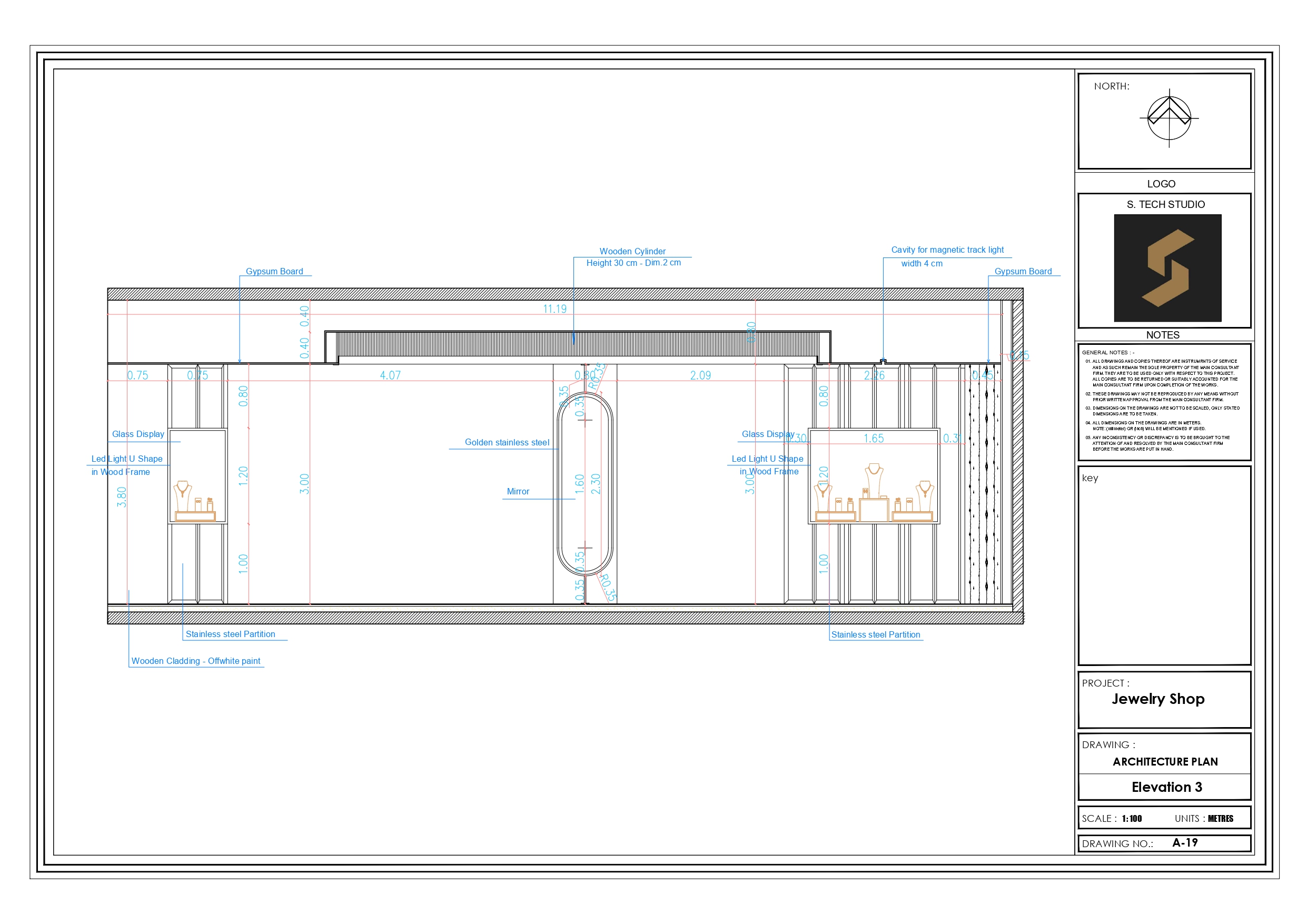 Shop Drawings of jewelry shop in Elothaim mall at KSA-13