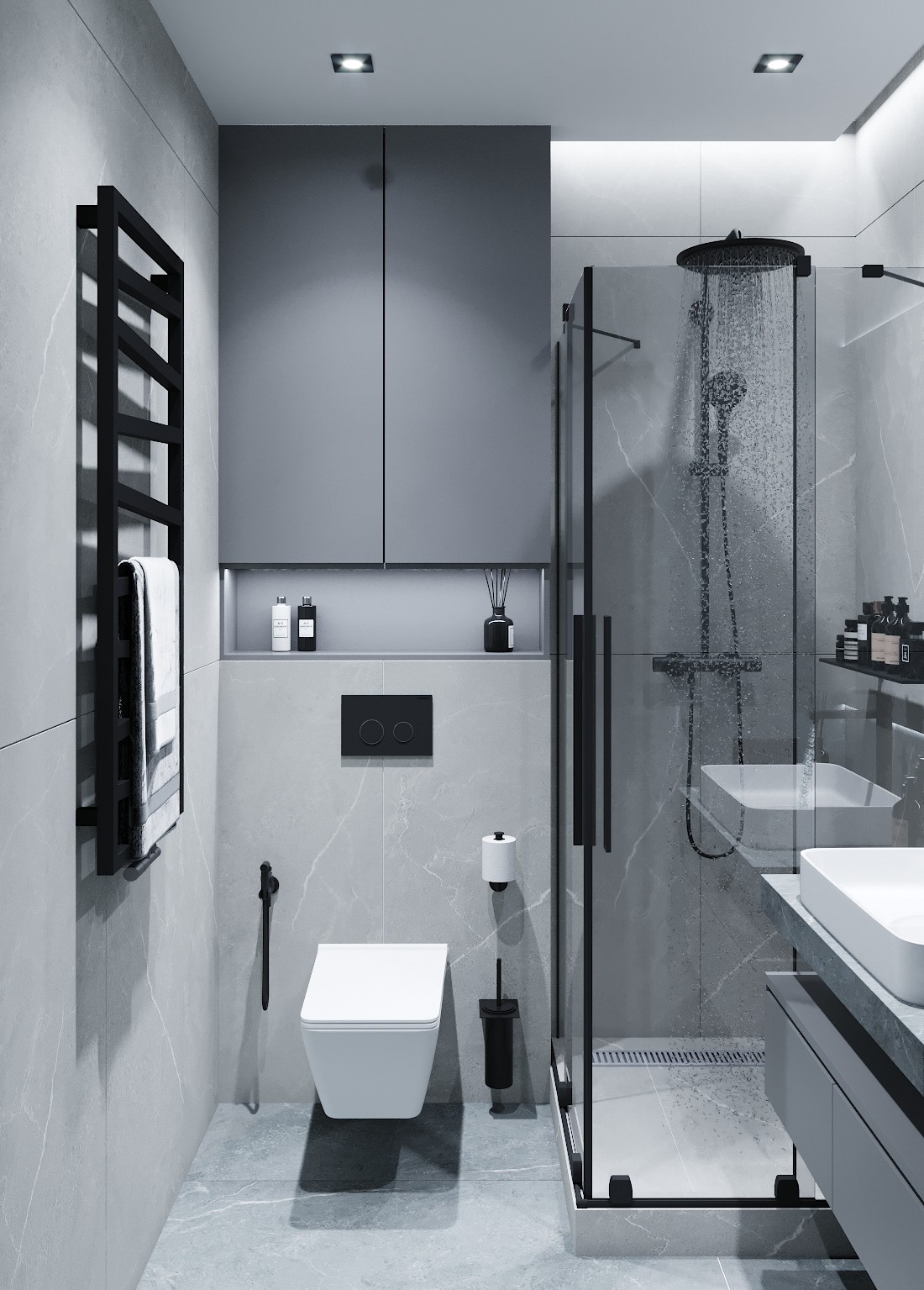 93㎡灰色系空间设计 演绎现代人的精致生活-8