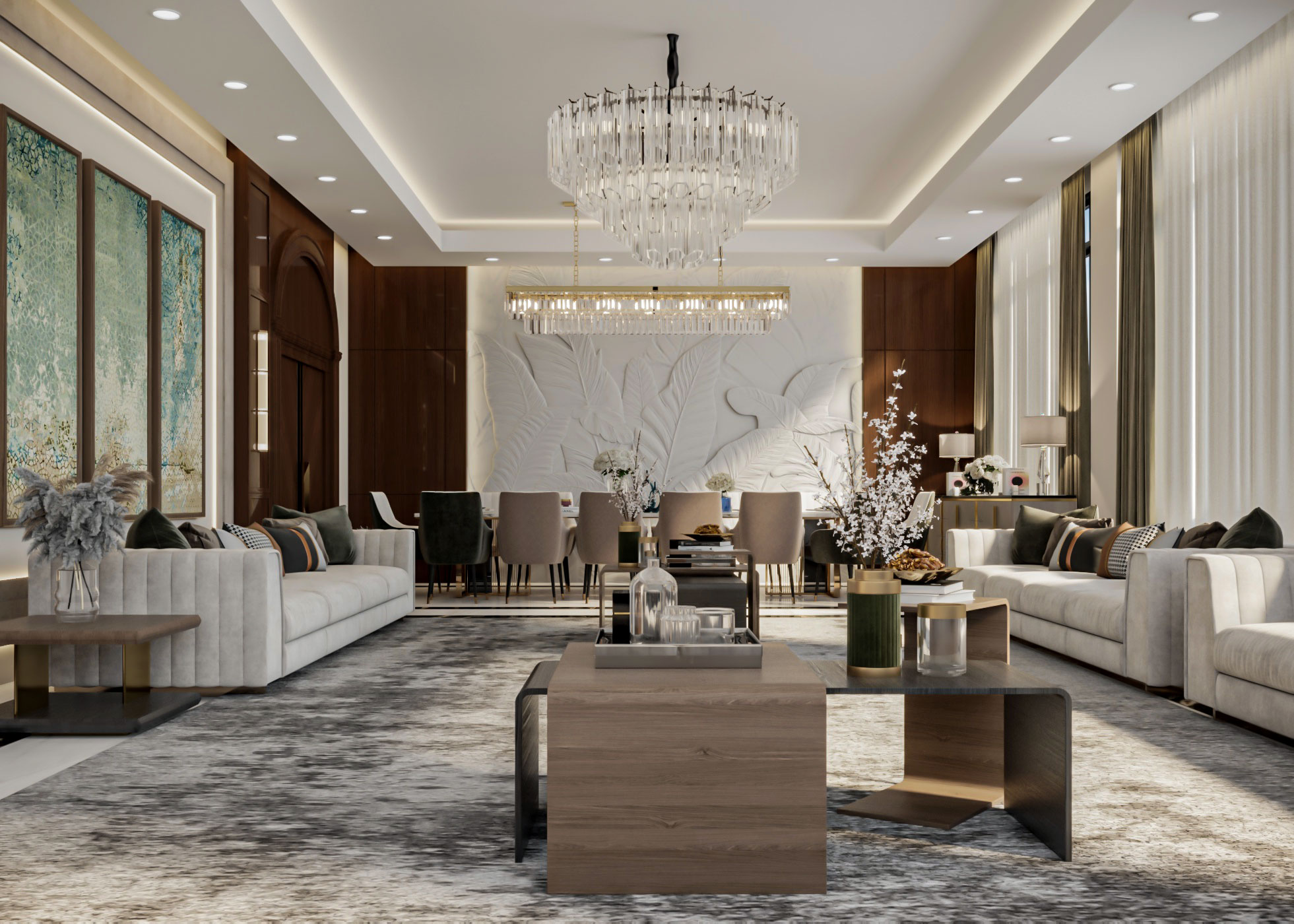 带餐厅的新古典风格居住空间丨Ghanem 设计工作室-5