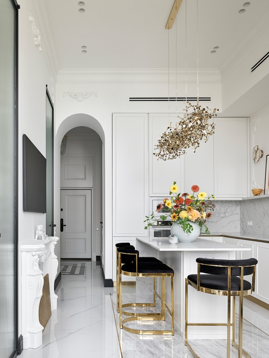 50平米巴黎公寓风格住宅室内设计丨设计师Влада Масорина-5