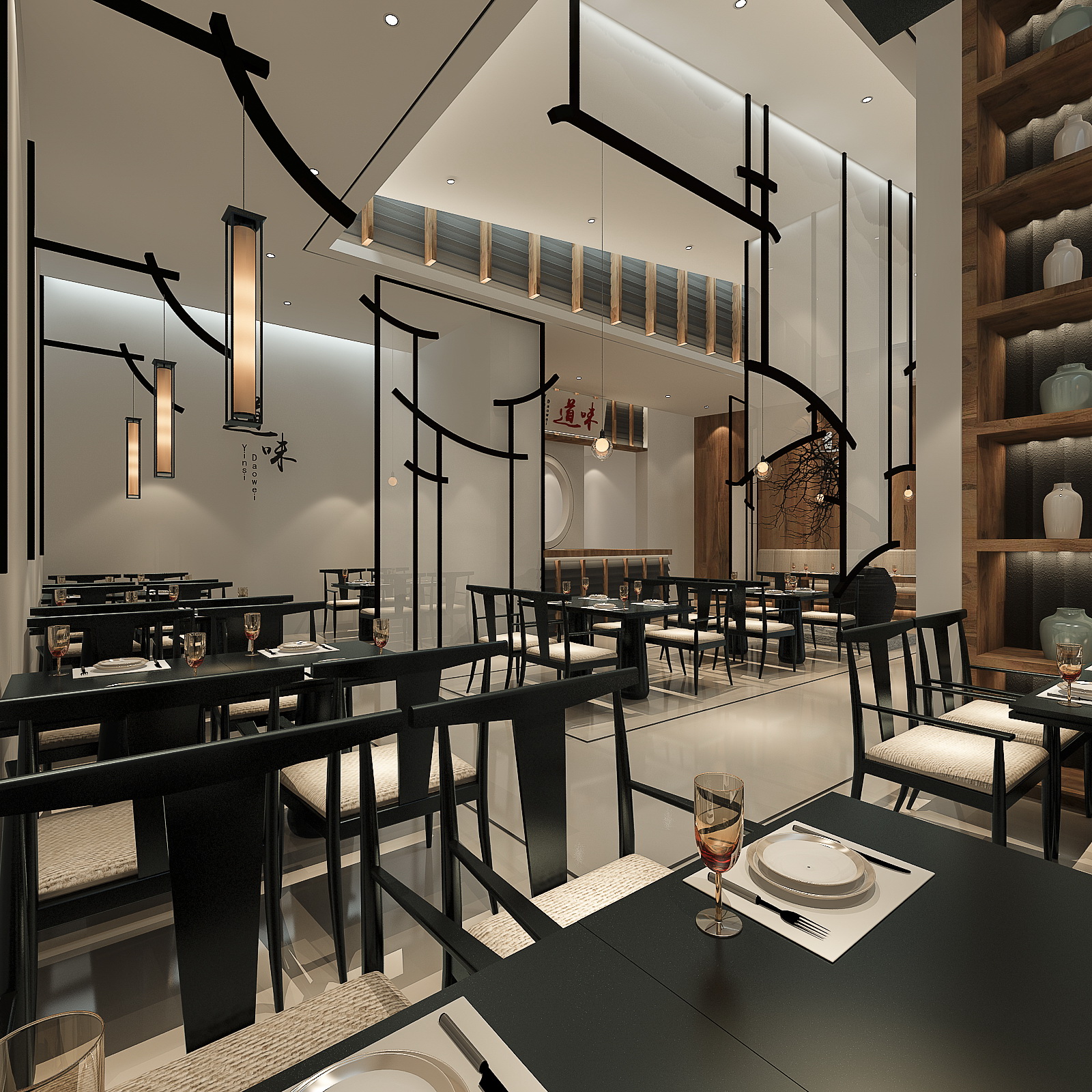 江南古韵融入银丝面馆——伊江南银丝面馆设计-19