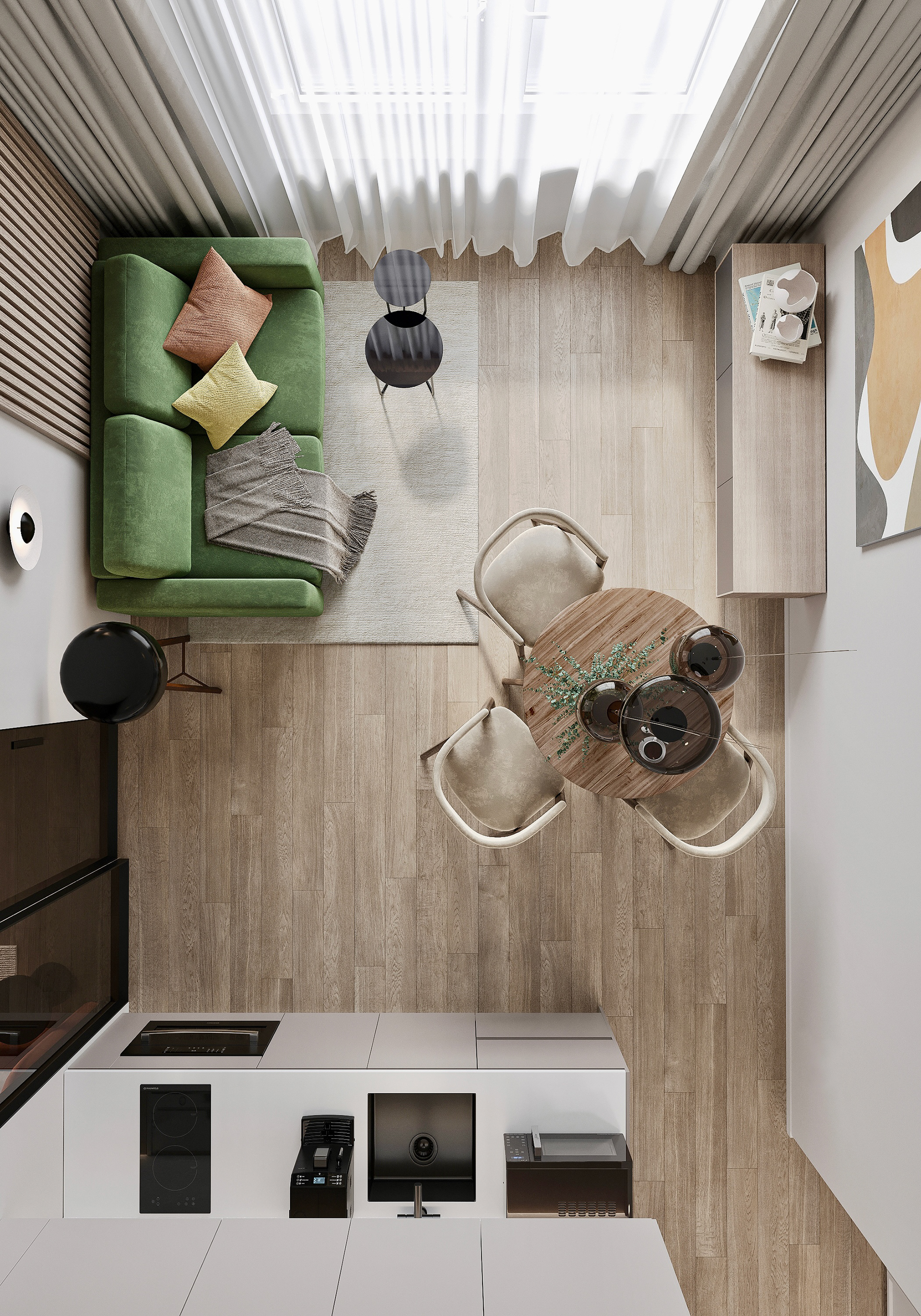 现代风格 3·5 米层高 40 平公寓设计装修项目丨俄罗斯圣彼得堡丨Katushhha 设计装修工作室-8