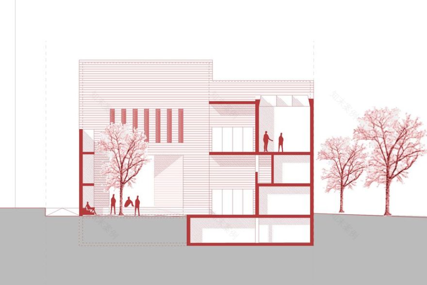 圣埃伯哈德寄宿学校
注:Domsingenschule常见意思是寄宿学校 , St.是Saint(圣)的缩写,Eberhard是人名,可音译为埃伯哈德 丨德国斯图加特丨bez+kock architekten-11