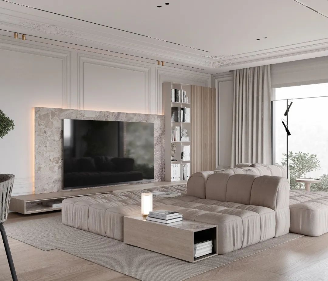 巴塞罗那现代轻法式住宅丨西班牙巴塞罗那丨Alex Tolkachev-3