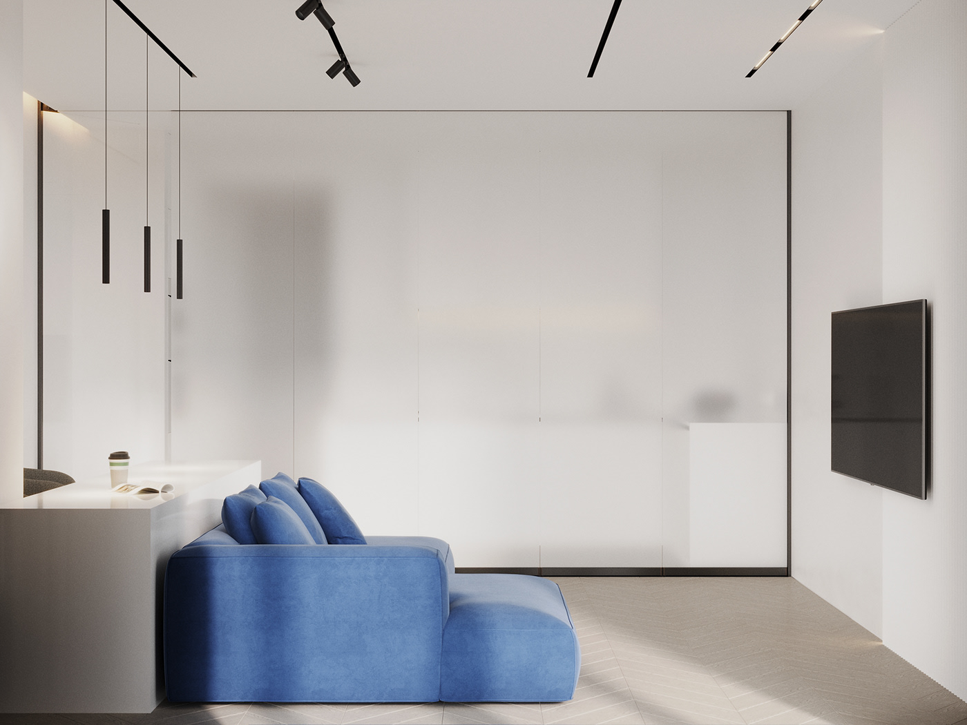 现代白色系 小户型空间-10