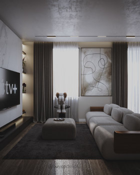 WARM NEUTRAL LIVING ROOM SKETCHUP VRAY