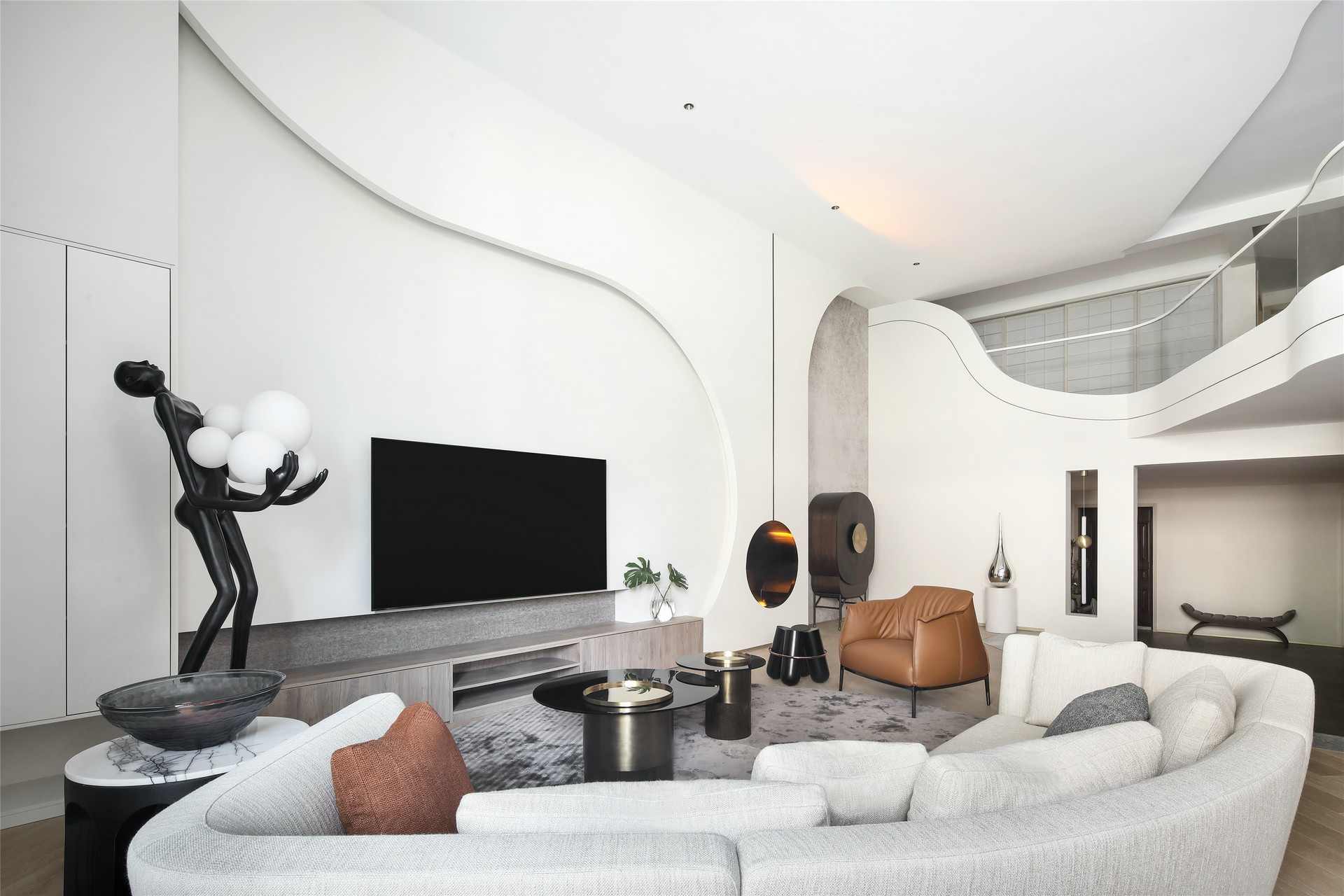 贵阳这波大平层设计,把“曲线高级感”玩成了家居顶流-13