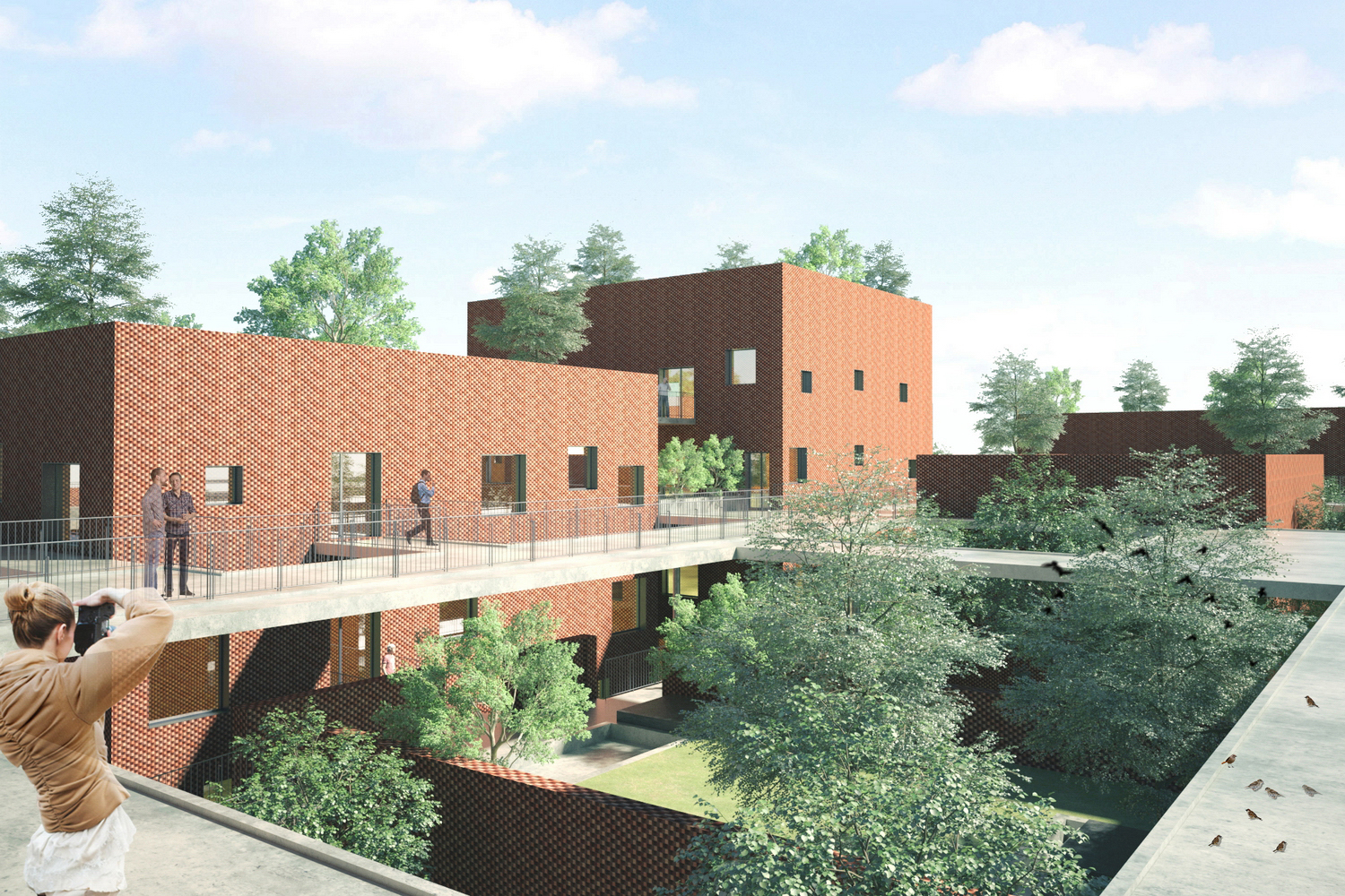 VTN Architects Brick Training Complex Will Create Its Own Microclimate Using Sky Walks-1