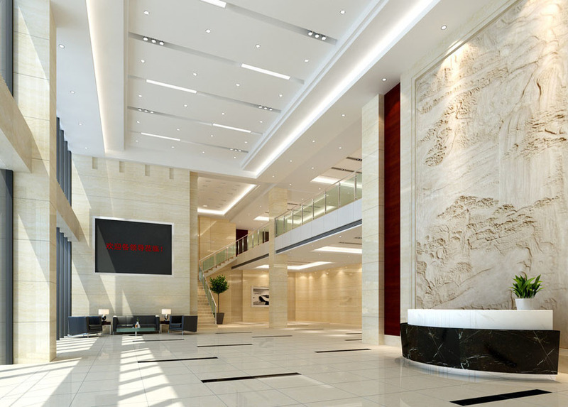 办公楼大厅 写字楼大厅设计案例效果图2-14